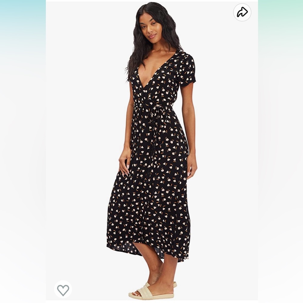 Billabong Women's Wrap Front Midi Length Dress